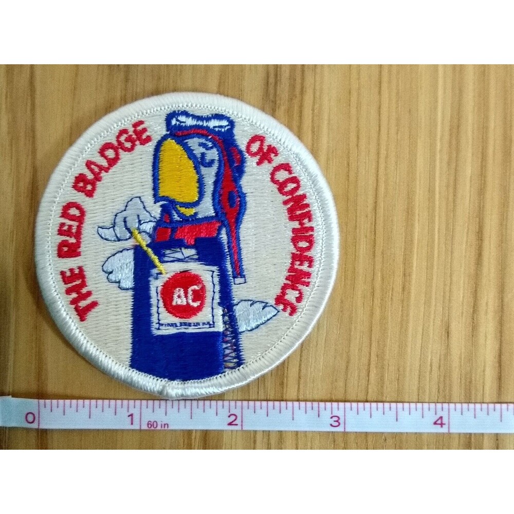VINTAGE RED BADGE OF CONFIDENCE AC AVIATION FLIGHT WINGS EMBROIDERED PATCH - Picture 3 of 3